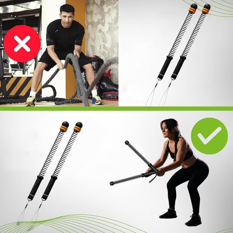 Vynoraxis Ropeless Battle Rope Battle Ropes for Home Gym - 2PCS workout ropes with Non-Slip Handles, Durable Workout Ropes for All Fitness Levels - Image 5